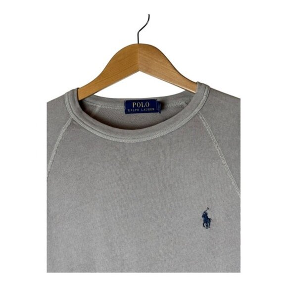 Polo Ralph Lauren Sweatshirt Men Small Grey Cotton Crewneck Pullover NWT Preppy - Picture 3 of 10